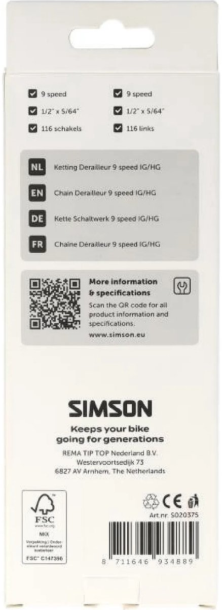 Simson Ketting Derailleur 9 van Simson — afbeelding 2