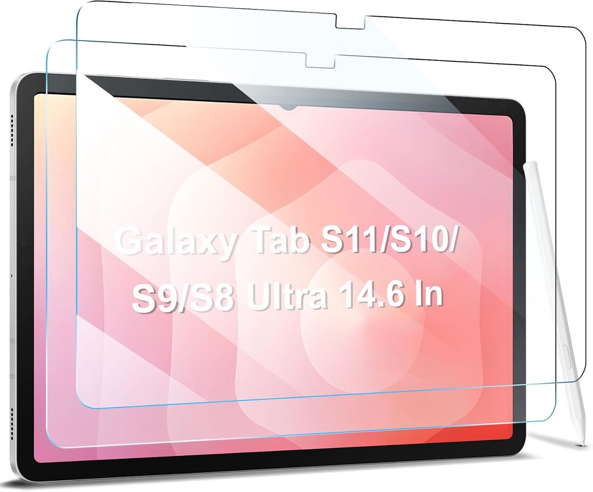 2 stuks displaybeschermfolie voor Samsung Galaxy Tab S9/S8 14,6 inch 2023/2022 (SM-X900/X906/X916B), gehard glas van hoge resolutie voor Galaxy Tab S9/S8 Ultra 2023/2022