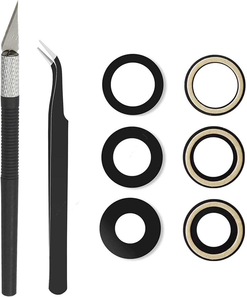 Saffierglas Camera Lens Glas Vervanging Compatibel met iPhone 12 Pro Max 6.7 Inch met Lijm Voorgeïnstalleerd & Reparatie Tool Kit
