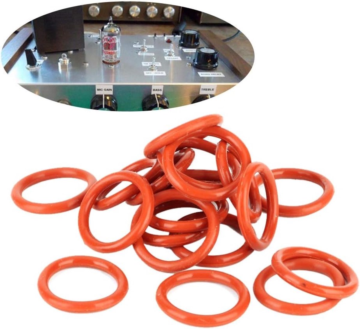 Dailygoods- Silicone Ringen 20 Stuks - Hoge Temperatuur Weerstand 240°C - Geschikt voor 12AX7/12AU7 - Silicoon Gel - Diameter 24mm - Antivibratie Func