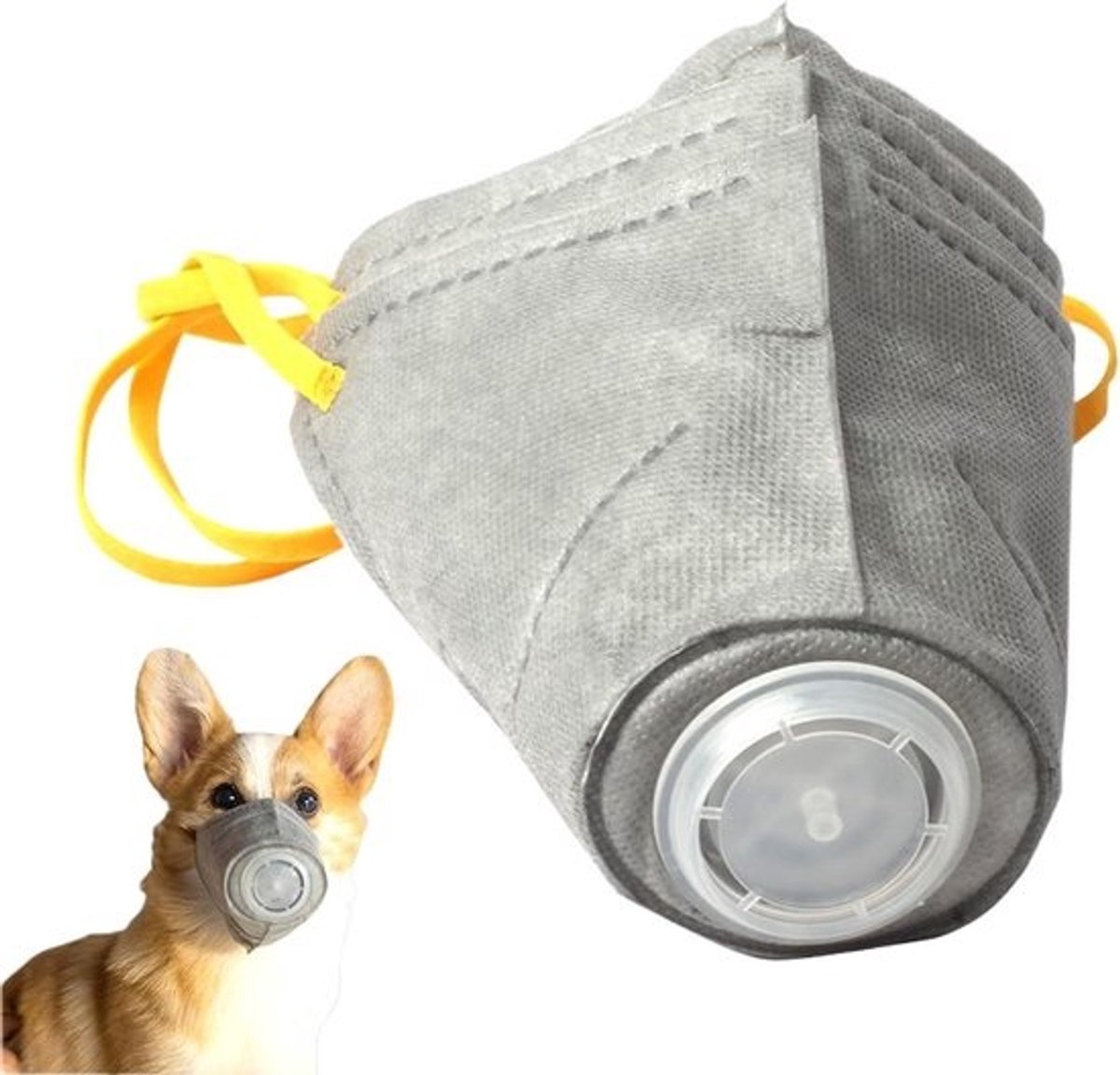 Honden Muilkorf - Hondenademhaling Hondenuitlaat - Schone Lucht Inademen - Verstelbaar Gespontwerp - 3 Stuks - Grijs