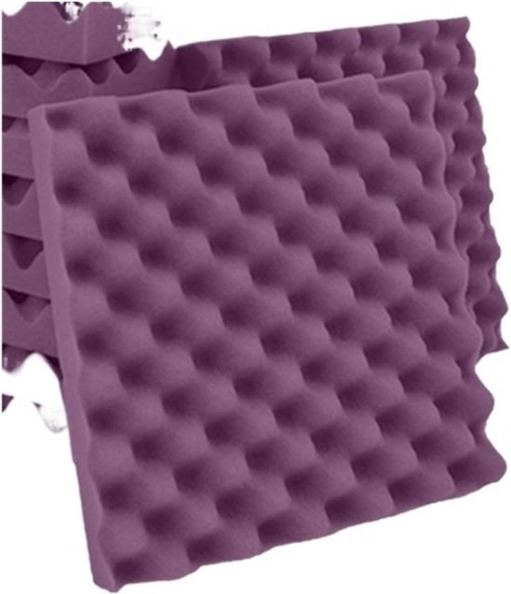 Akoestische Schuimplaten - Geluidsisolatie Panelen - Geluidsverbetering Ruimte - Hoge Dichtheid Materiaal - 12 Stuks - Paars