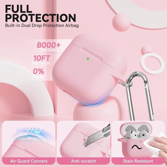 Siliconen voor AirPods 4 Hoes, M-Pink — afbeelding 4