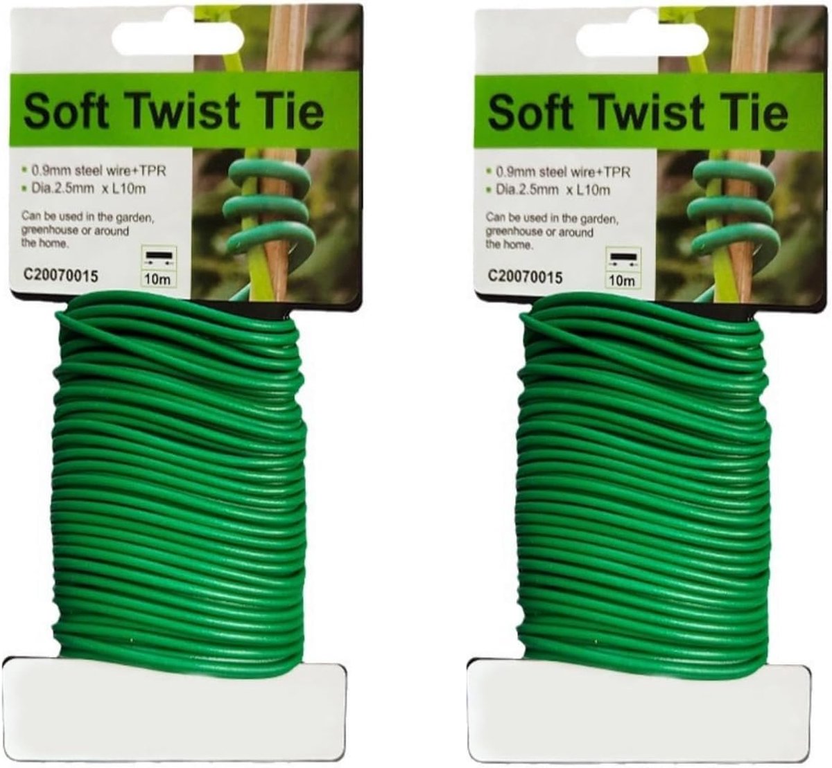 Tuindraad, 2,5 mm x 20 m, zachte plantenbinders, plantenbinders, tuindraad, plantendraad, rubberen binddraad, ommanteld voor tomaten, wijnstokken, klimplanten