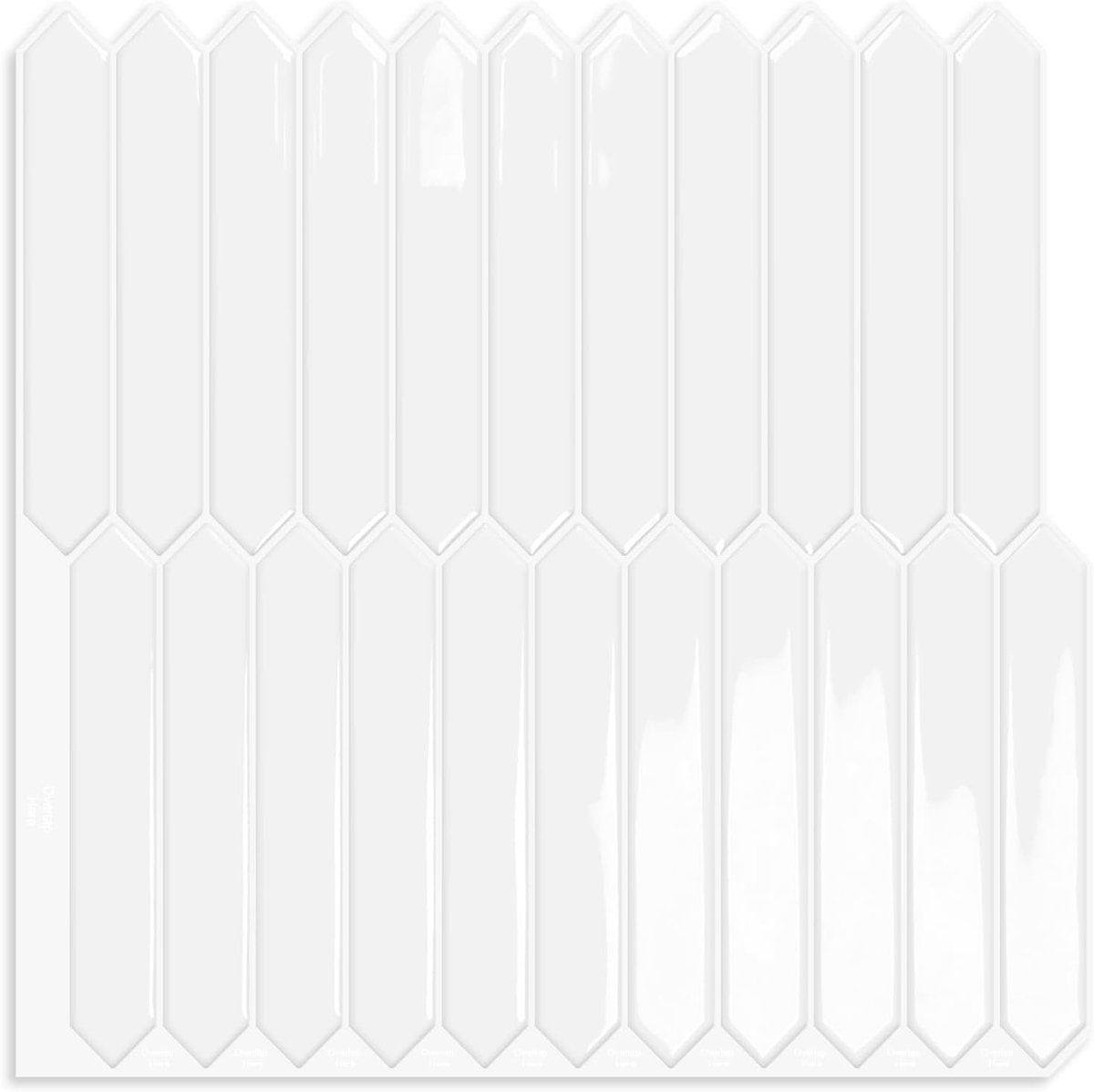 SnelShoppen - Witte Lange Hexagonale Tegels, Peel & Stick Spatwand, Wandtegels, Zelfklevende Tegels voor Keuken, Badkamer, Haard, Caravan (10 Vellen,