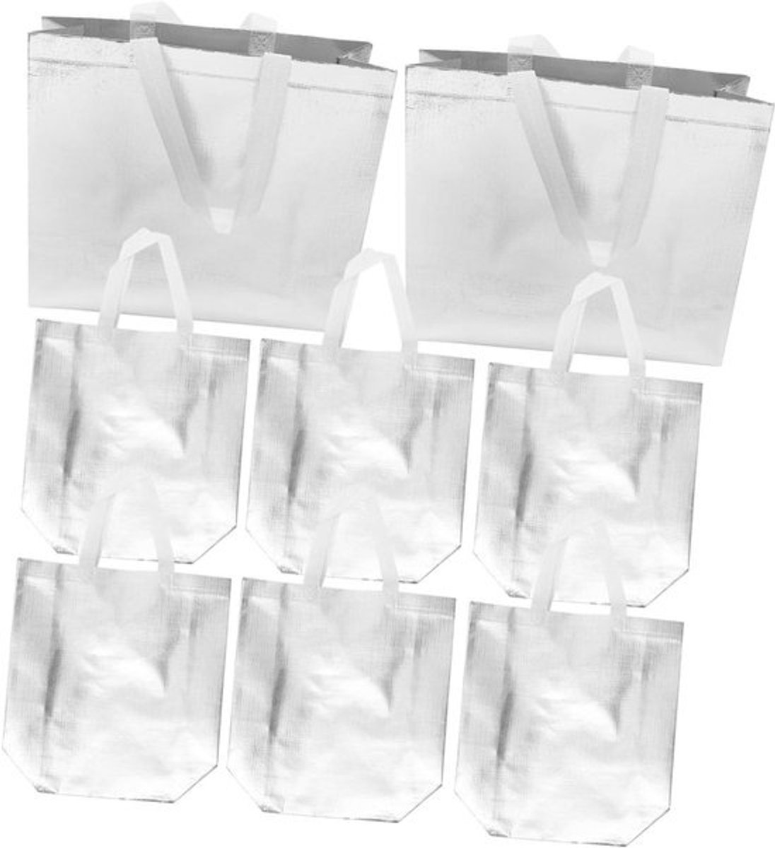 Boodschappentassen - Draagtassen Cadeautassen - Boodschappen Doen - Niet-geweven Stof - 315 x 12 x 28 cm - Zilver