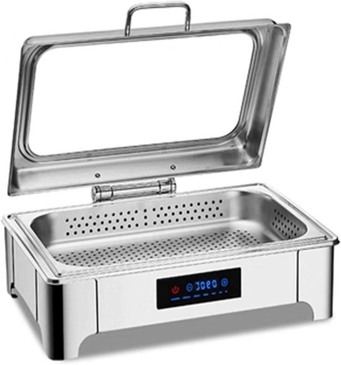 Chafing Dish Buffet Set - Warmhoudbak Buffet - Evenementen Serveren - Intelligente Temperatuurregeling - 9 Liter - Zilver