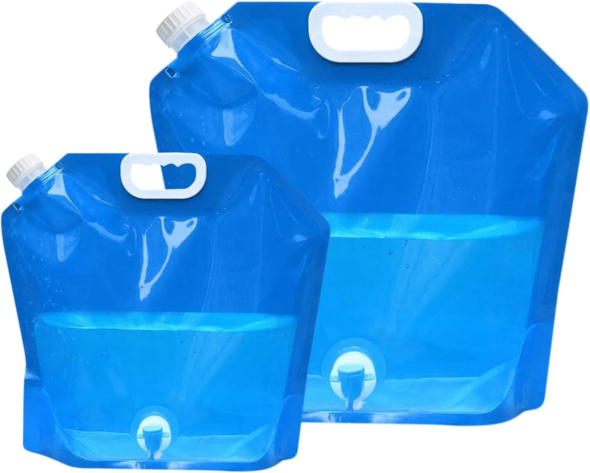 2 Stuks Opvouwbare Watercontainer 5L+10L Combo-BPA-Vrije