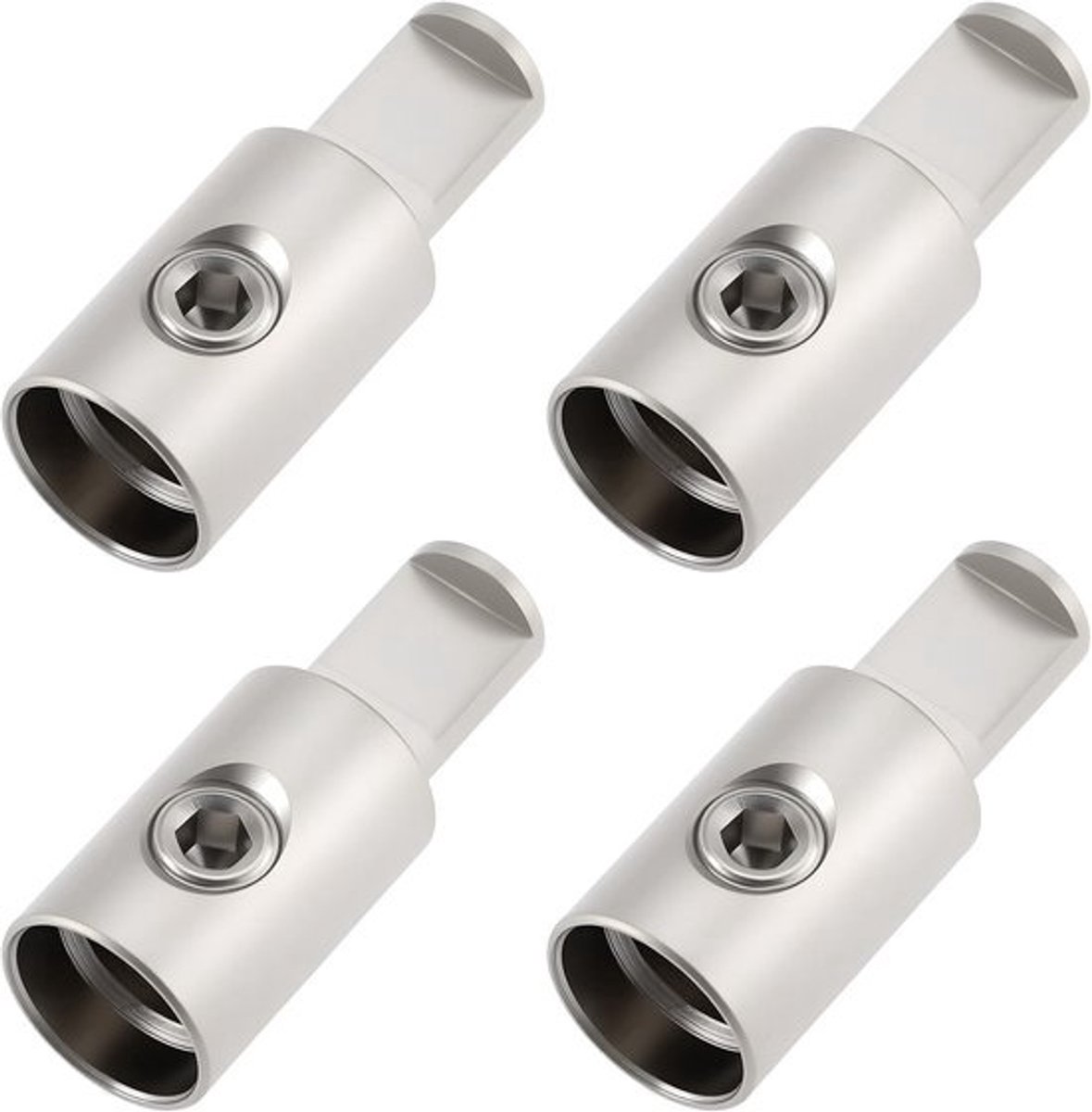 Audiokabel Reducer - Stroomkabel Adapter - Auto Audio - Aluminium Legering - 4 Stuks - Zilver