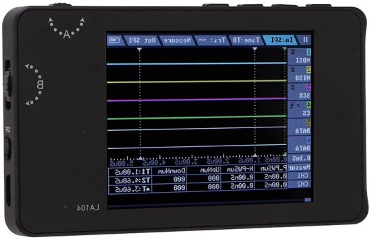 Logische Analysator - Testapparaat Signaalanalyzer - Elektronica Debuggen - 4 Kanaals SPI I2C UART - 2.8 Inch TFT Scherm - Zwart