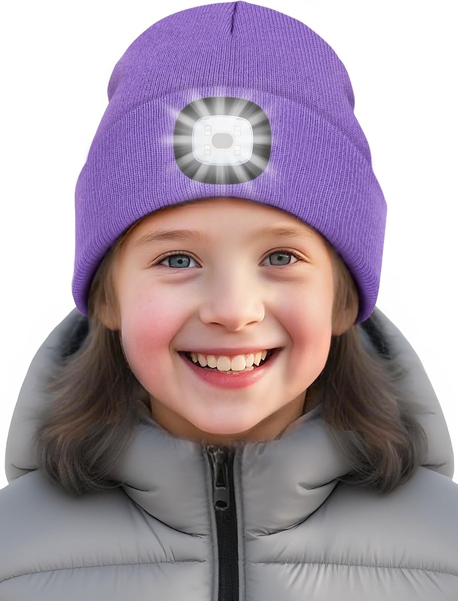 LED-muts voor kinderen met oplaadbaar lampje voor hardlopen,Wandelen