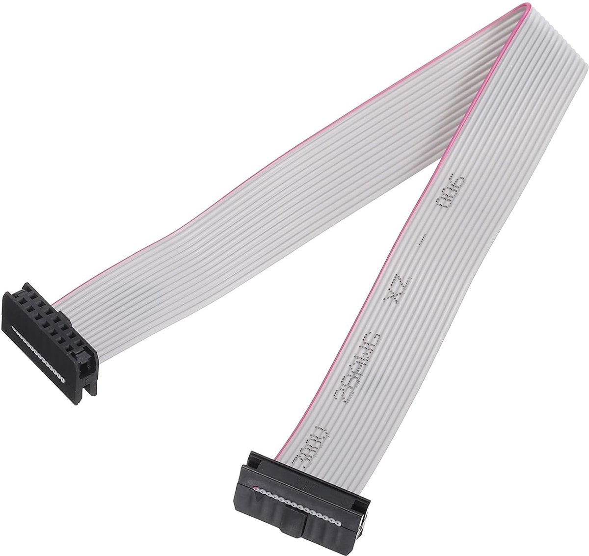 Platte lintkabel, 14-polig, 2 mm pitch, lengte 20 cm, FC naar FC dubbele vrouwelijke connector, platte kabel, voor industriële elektronica, grijs