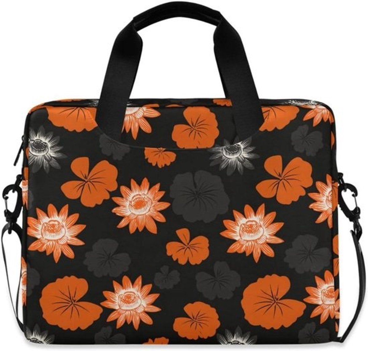 Laptophoes Waterdicht - Computerhoes Laptop - Bescherming Laptop - Harde Hoes Rits - 15-16 inch - Zwart Oranje