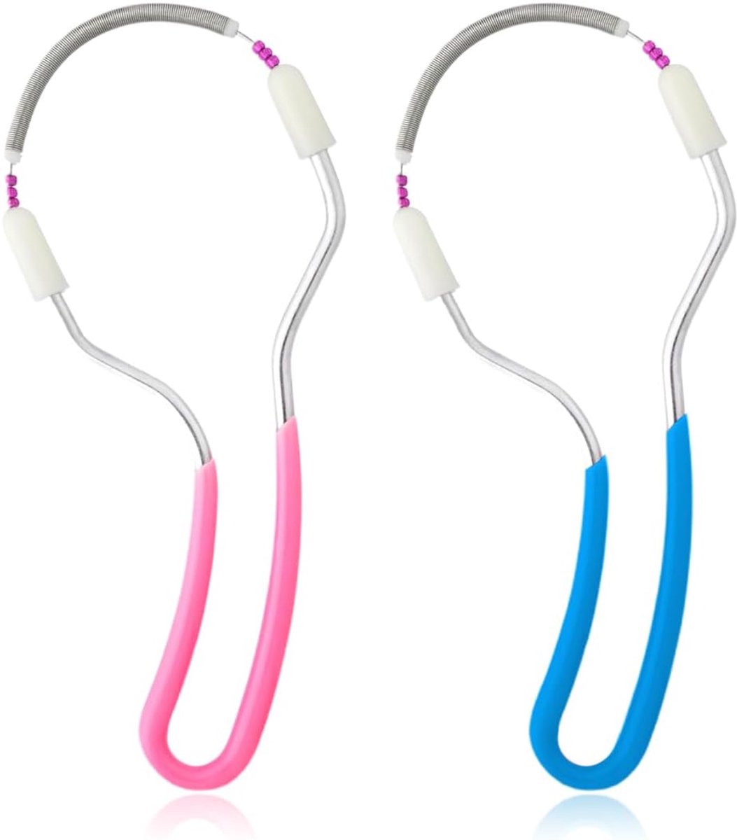 Gezichtsscheerapparaat voor vrouwen, 2 stuks, handmatige haarverwijderaar voor gezicht dames, epilator voor bovenlip, voorhoofd, wangen en kin, blauw/roze voor pijnloze ontharing