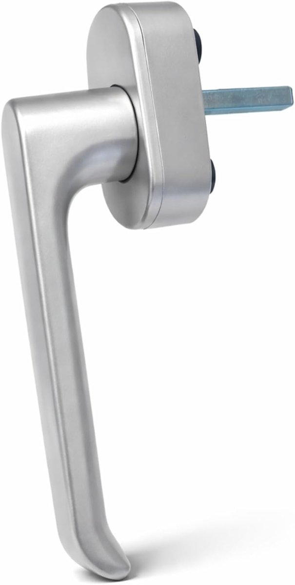 Meerpunts-raamgreep van zilverkleurig aluminium – handgreep voor draaibare en praktische ramen | vierkant 7 mm universeel | robuuste handgreep met verborgen afdekking (1, mat zilver)