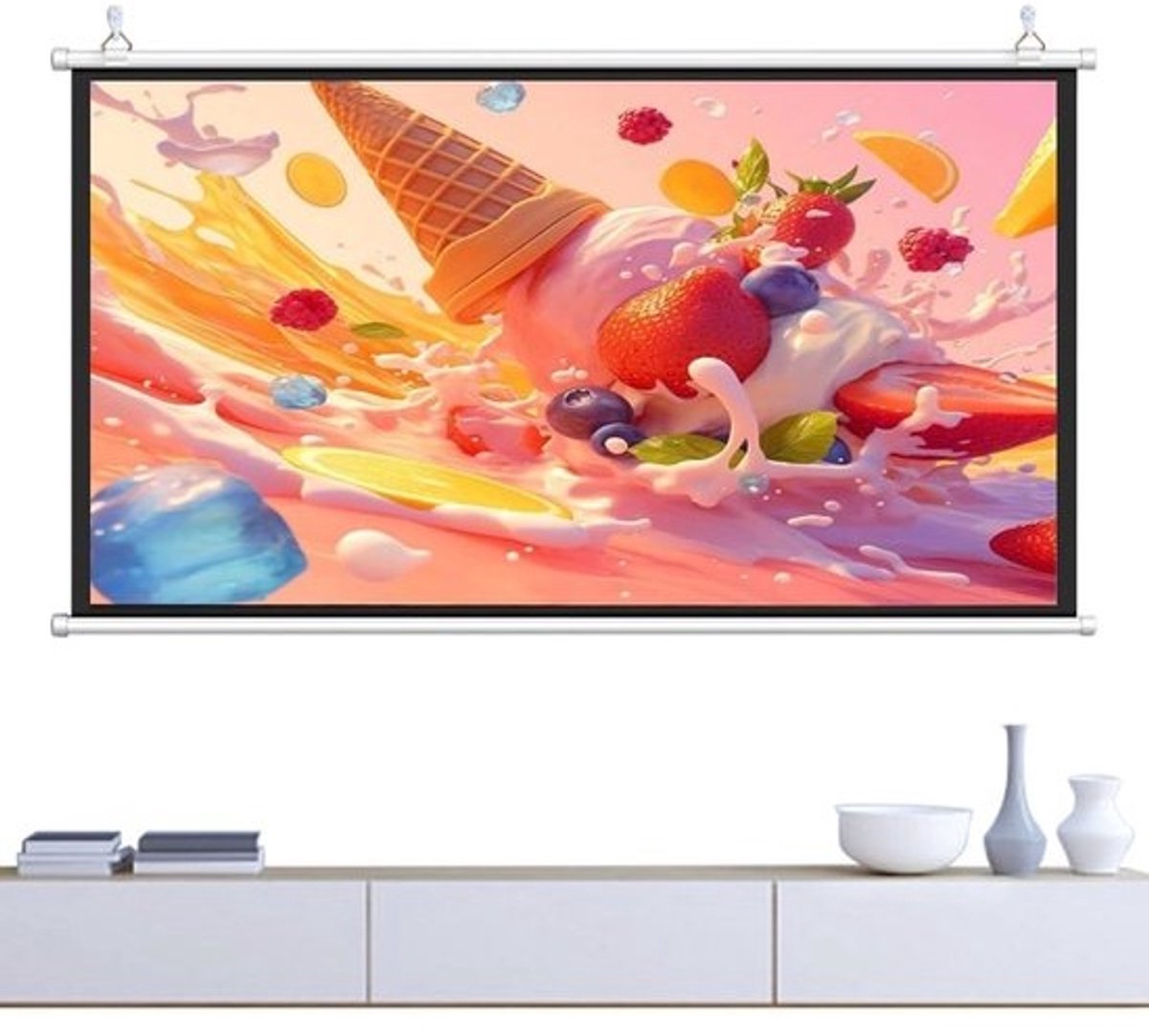 Projectorscherm - Projectiescherm - Home Cinema - 4K en 3D Ondersteuning - 60-72 inch - Wit