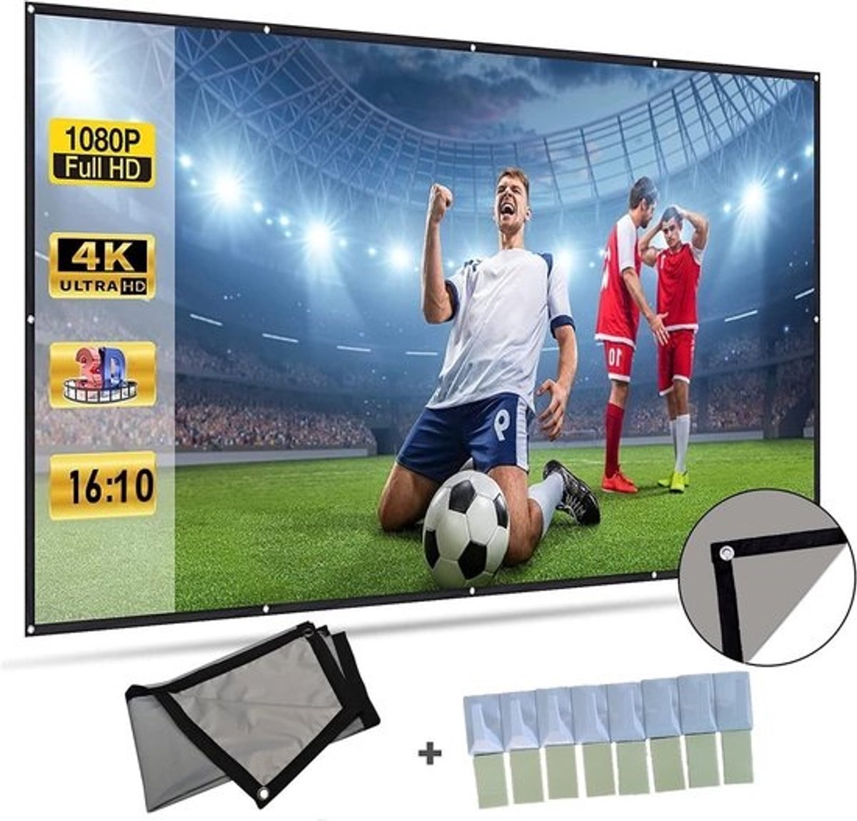 Projectiescherm - Projector Scherm - Home Cinema - Anti Licht Stof - 72 inch - Grijs