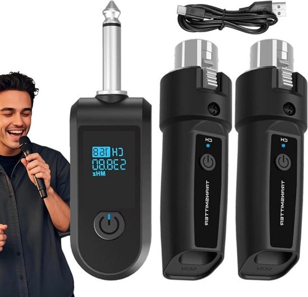 Draadloze Zender - Audio Adapter - Muziek & Zang - Stabiele Overdracht - 30 Meter Bereik - Model B