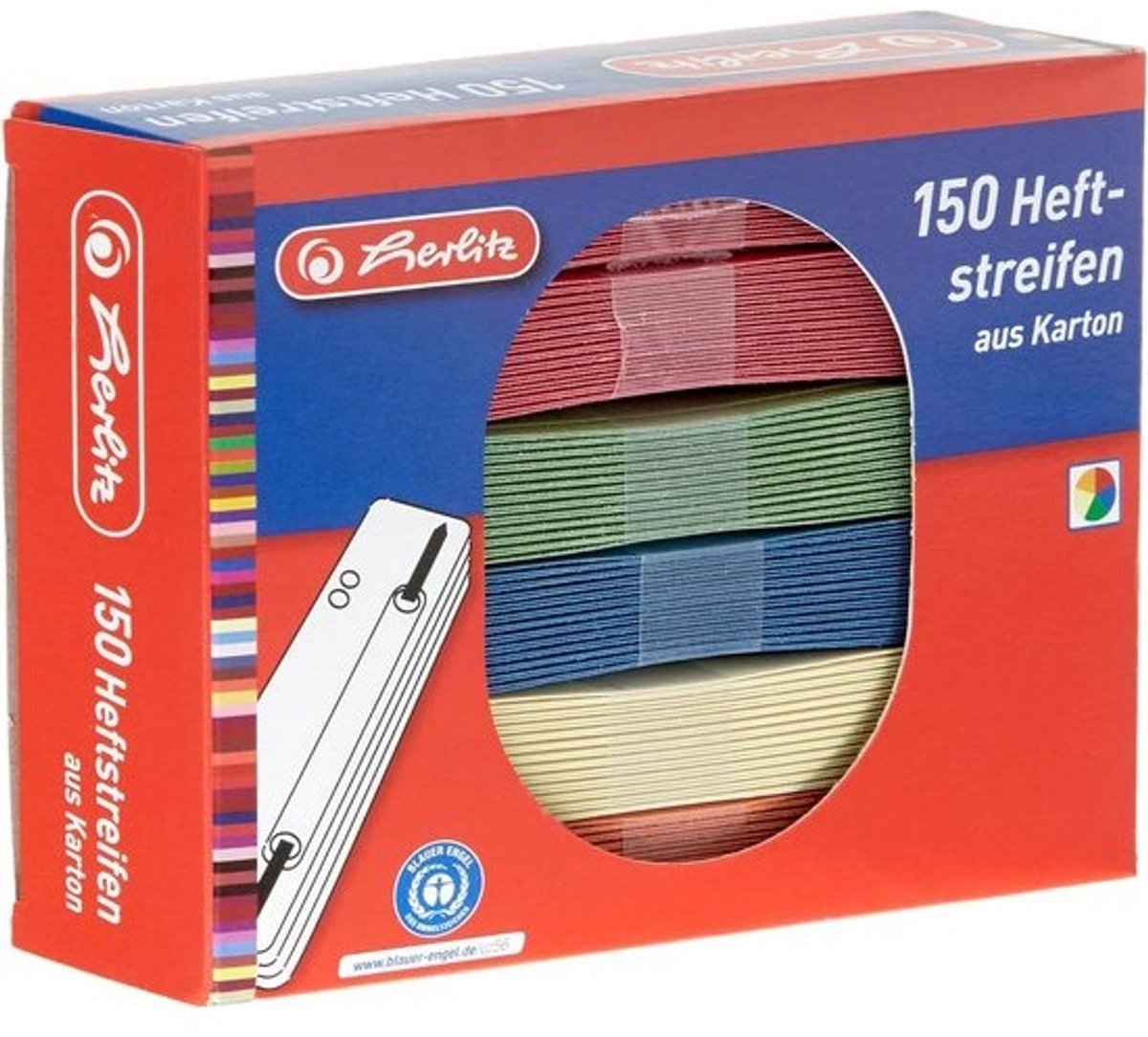 150 Nietjesstrips Gerecycled Gekleurd - Universele Nietjesvervanger voor Kantoor en Thuis