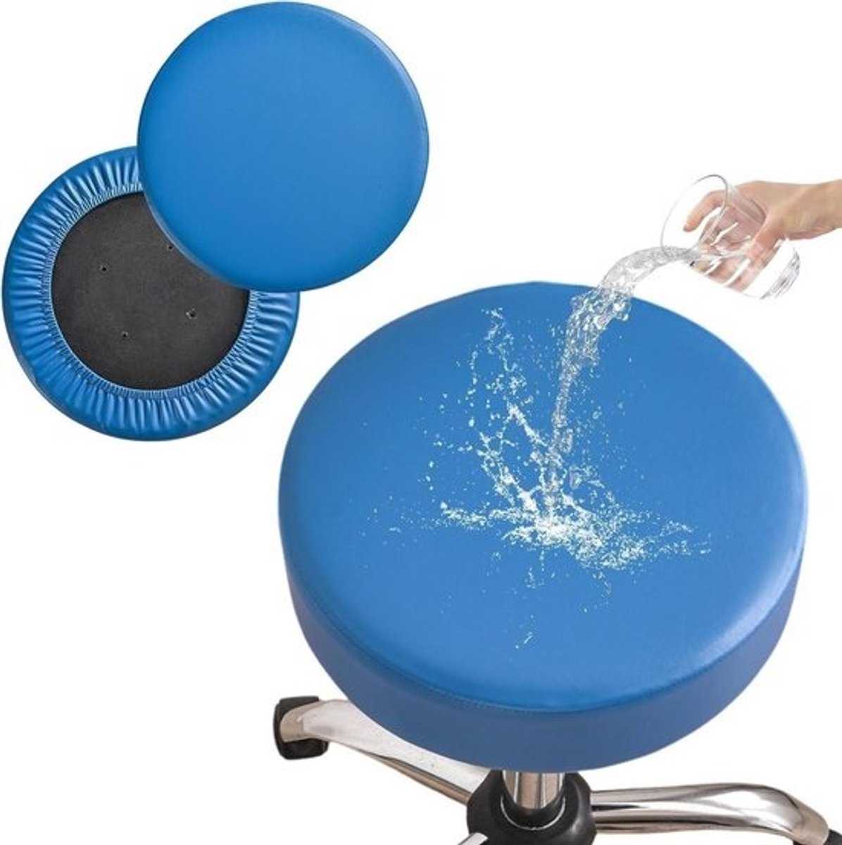 Stoelhoezen Kruk - Zetel Covers - Meubels Vernieuwen - Waterdicht PU Leer - 2 Stuks - Zwart