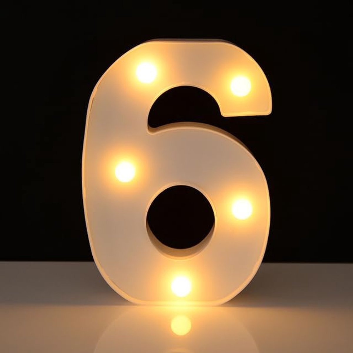 Lichtgevend Cijfer 6-22 cm - Wit - LED