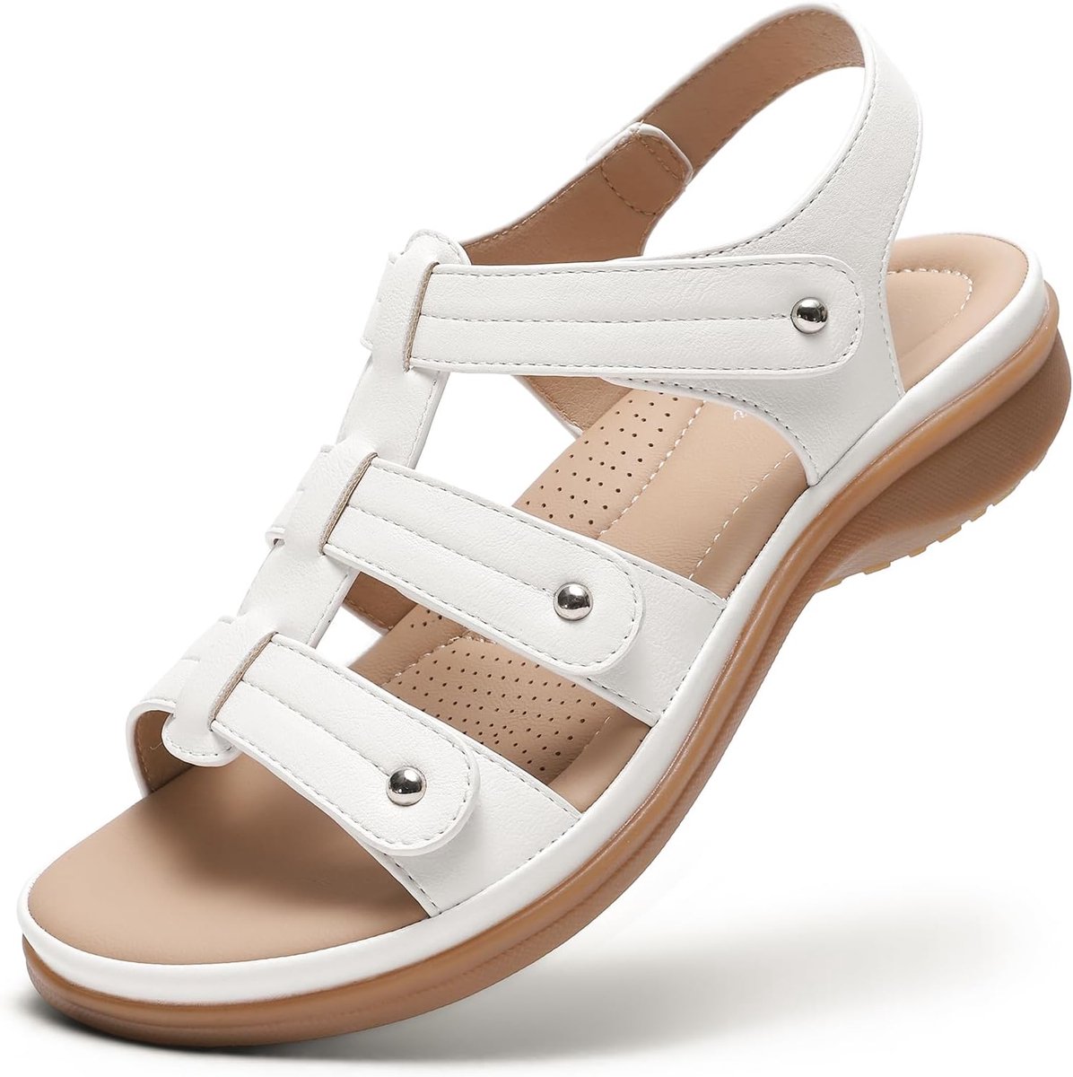 Sandalen voor dames, voetboogondersteuning, comfortabel, zomer, platte sandalen voor dames