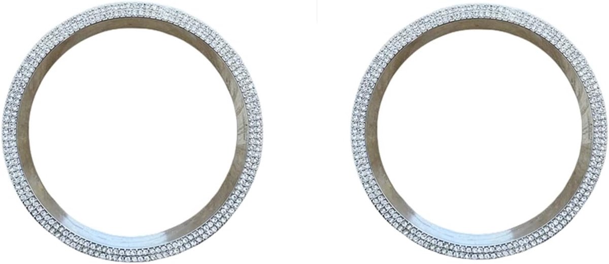 Interieur Trim Bling Accessoires Links en Rechts Airconditioning Air Ring Strass Decals Sticker geschikt voor Mini F55 F56 Cooper 2014-2019 Cooper 2014-2019 ZILVER