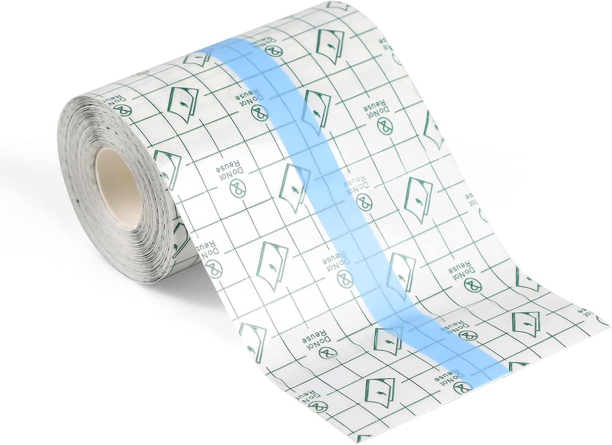 Dailygoods - Transparante plakband - Medische plakband - Waterdicht en ademend - 10 cm x 10 m - Tattoo-film - Bescherming voor wonden en huid - Ideaal