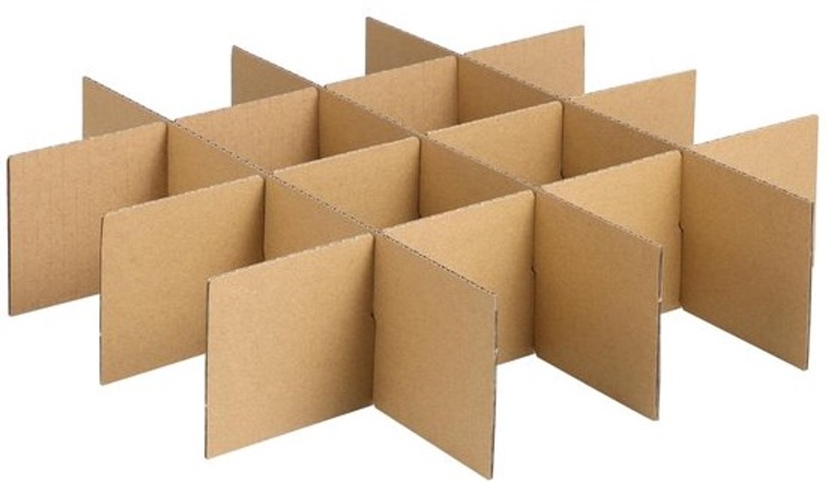 Dailygoods- Scheidingswanden Karton - Set voor Verhuisdozen - Bescherming Breekbare Voorwerpen - Efficiënt Inpakken - Kakikleurig - Vermindert Risico op Stoten