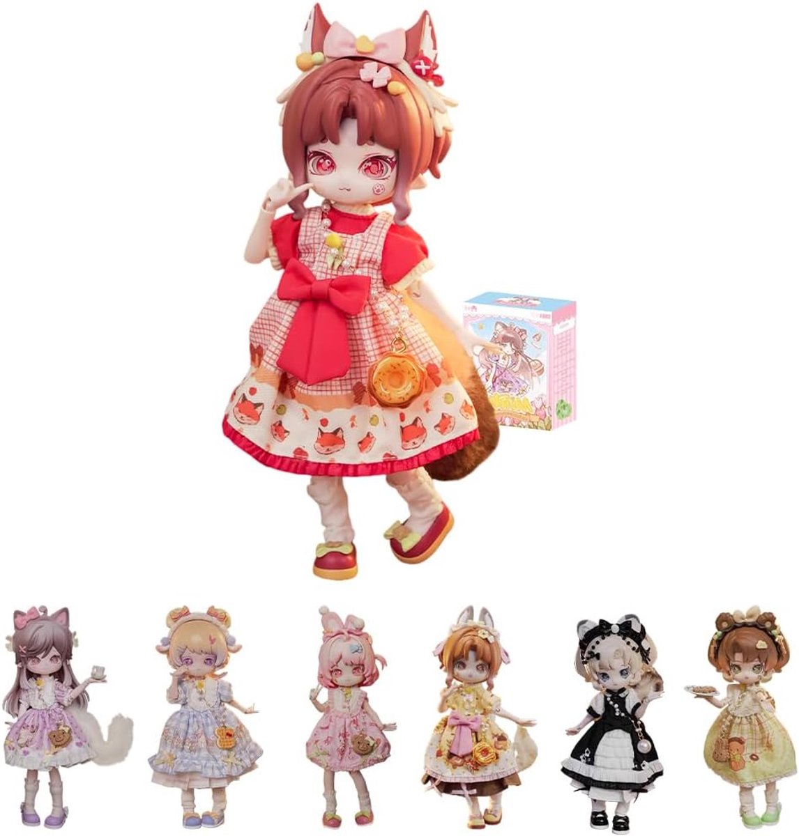 niannyyhouse 1/12 BJD Blind Box beeldjes, bal verbonden pop met kleding, Mitian's Fantasy Forest Series, actiefiguur verzamelbare ornamenten (1 stuks)