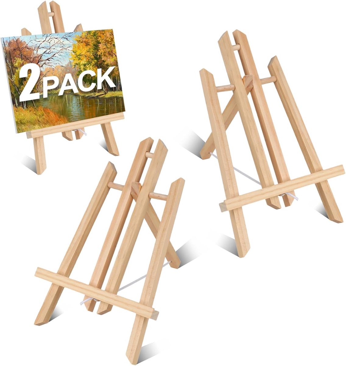 2 x 30 cm grote houten tafelezel – schildersezel om te schilderen, perfect voor feesten, kunstprojecten en creatieve displays