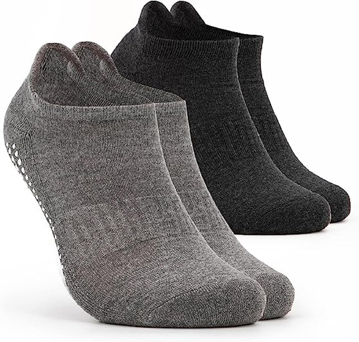 Sokken Antislip 2-Pack maat 36-41 & 42-46 - Yoga Enkelsokken - Huissokken Dames en Heren anti slip
