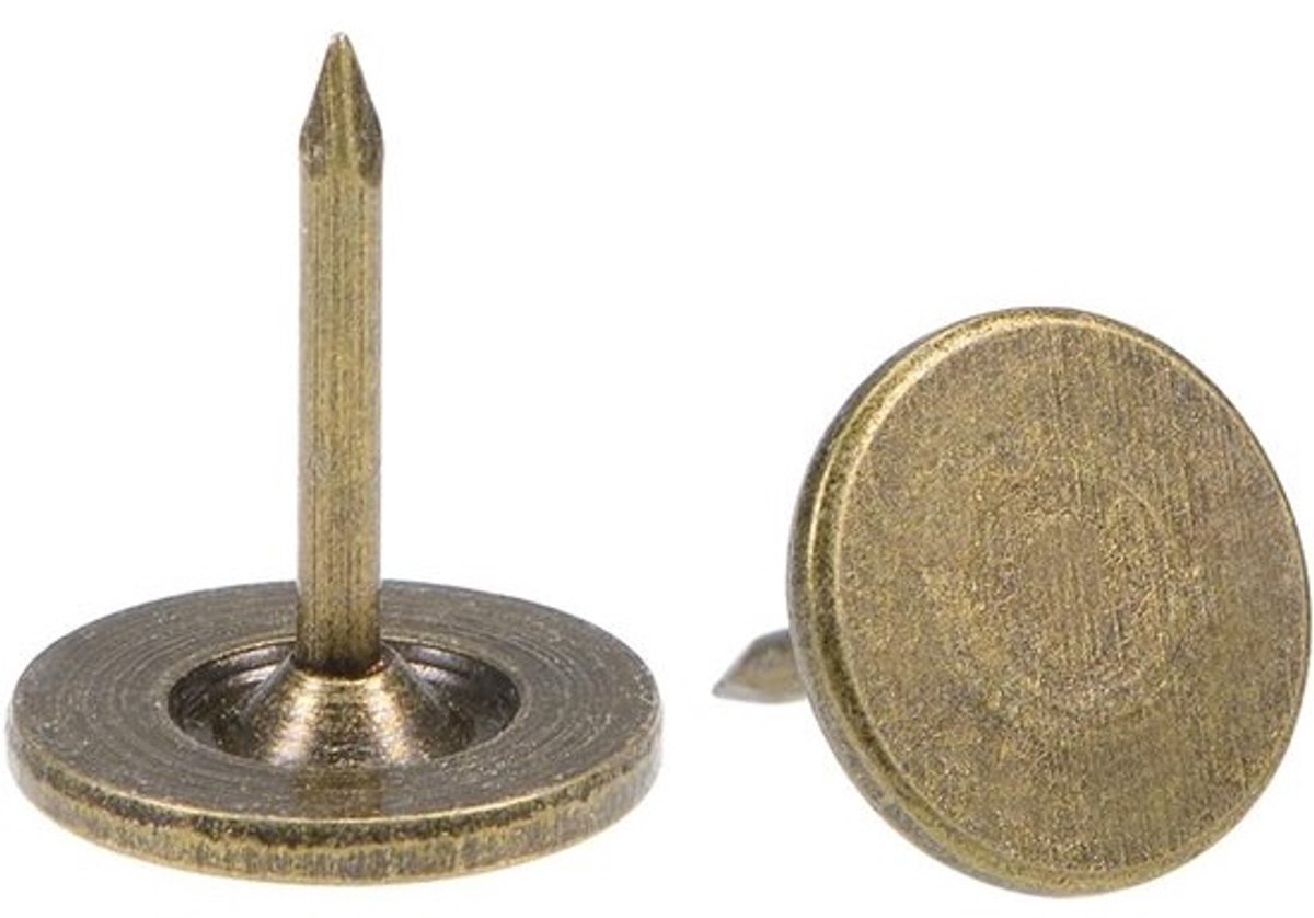 30x Decoratieve Meubelspijkers Platkop 11x13 mm - Bronzen Punaise voor Meubels en Bekleding