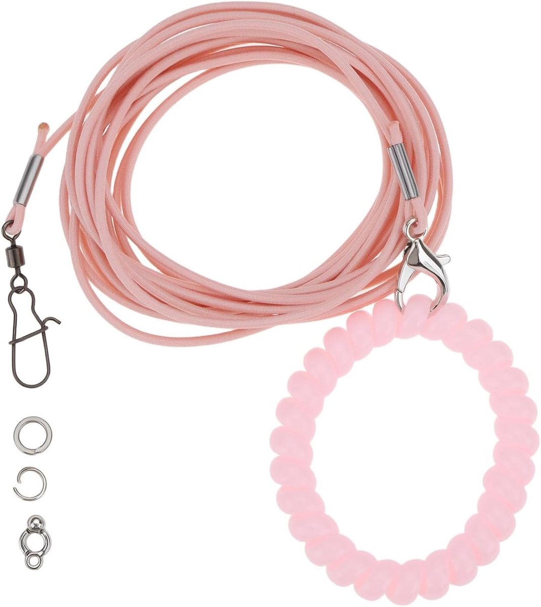 trainingstouw voor papegaaien, duiven en grasparkieten met 4# ring (roze)