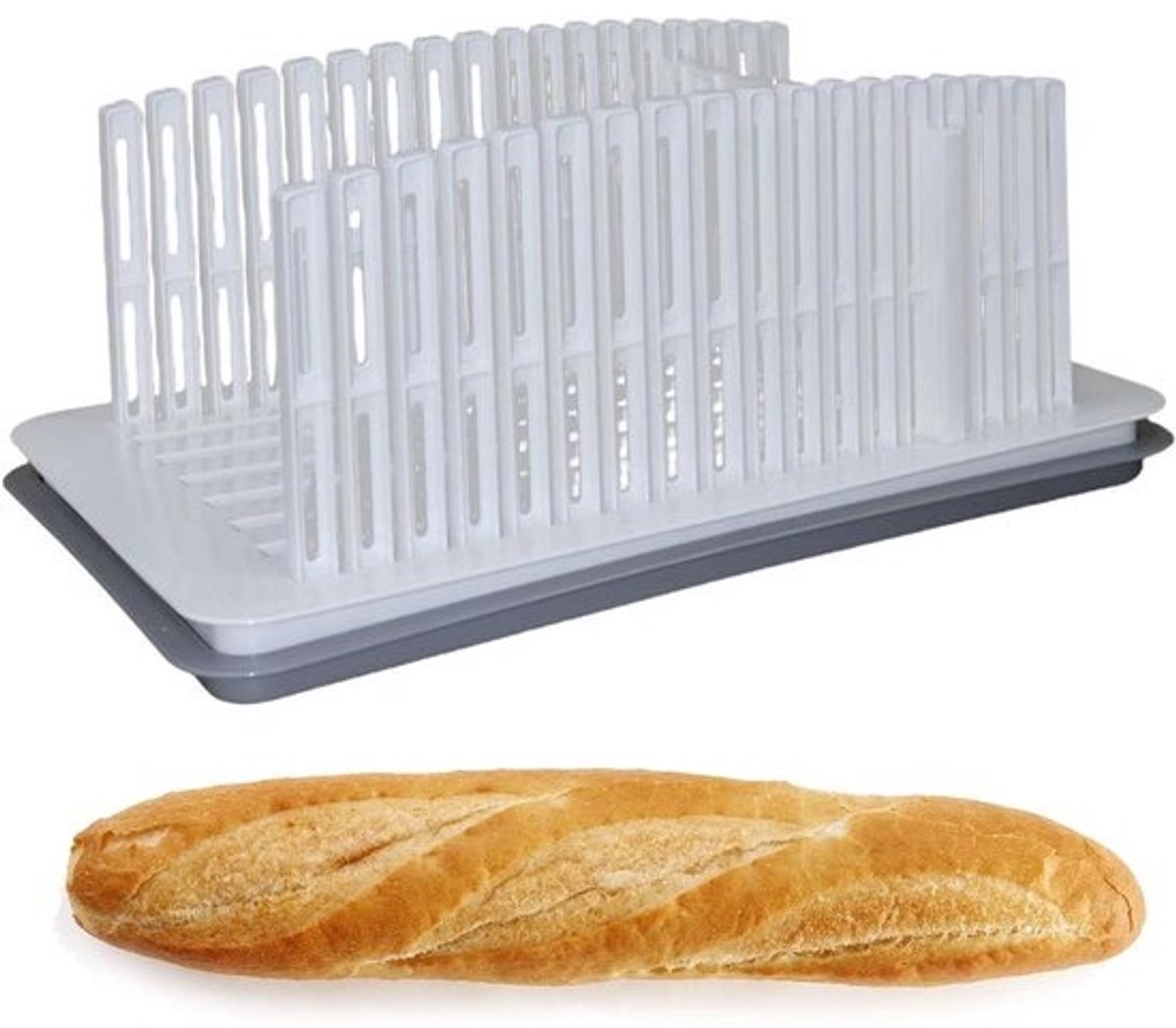 Broodsnijder Inklapbaar - Keuken Hulp - Perfect Brood Snijden - Kruimel Vrij Ontwerp - 372 cm Lengte - Wit