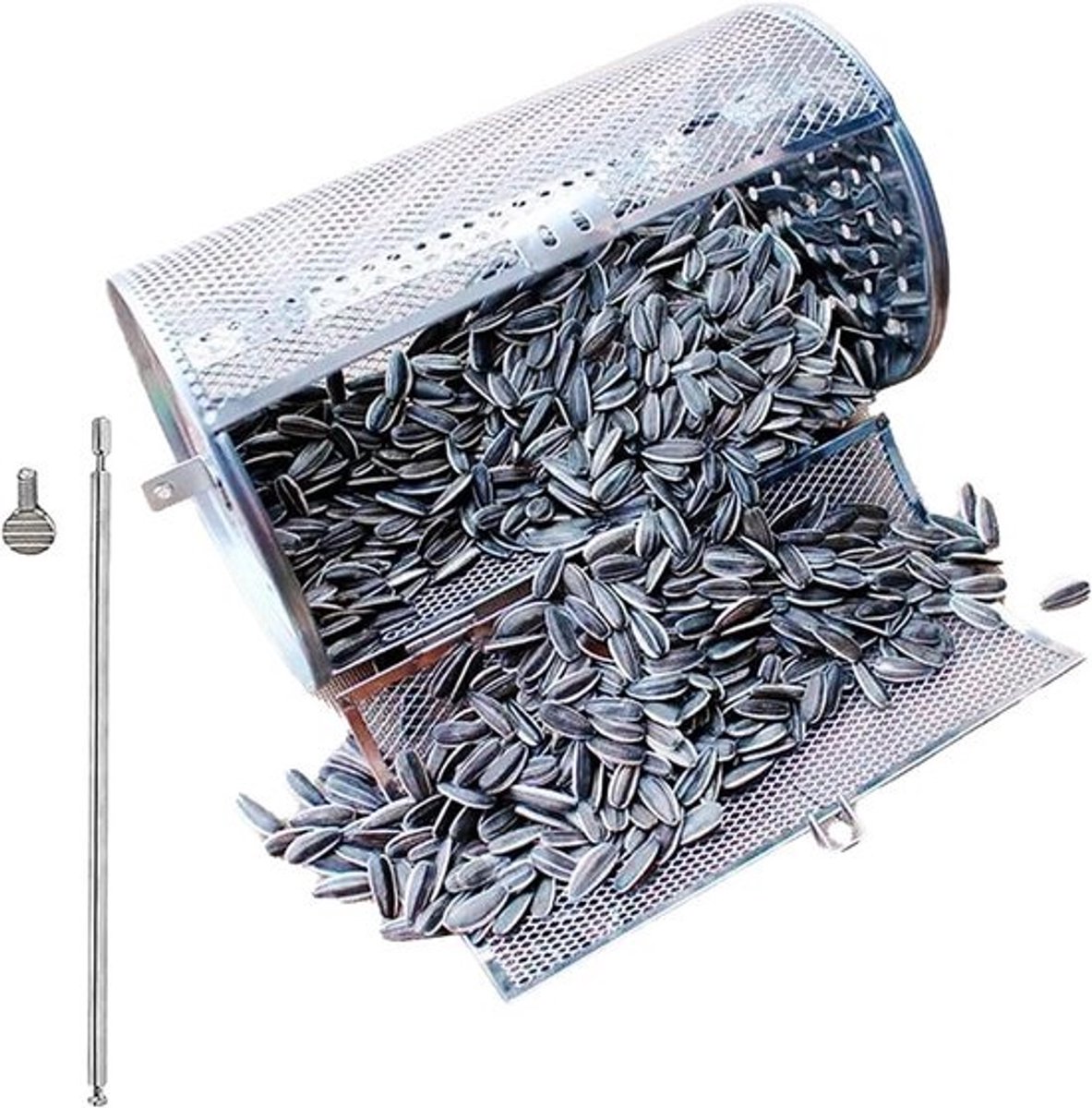 Draaibare Grillmand - RVS Mandje - Gelijkmatig Grillen - 360 Graden Rotatie - 22 x 14.5 cm - Zilver