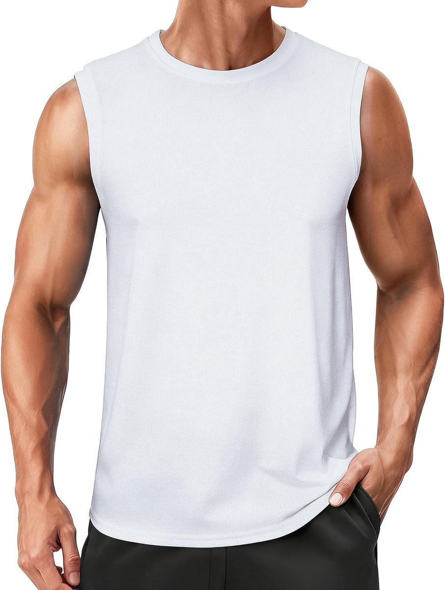 Sporttanktop voor heren, mouwloos, tanktop, fitnessstudio, hardlopen, ademende top, lichte top, training, fitness, tanktops, hardlopen, gym, zomer, T-shirt, mouwloos, S-3XL