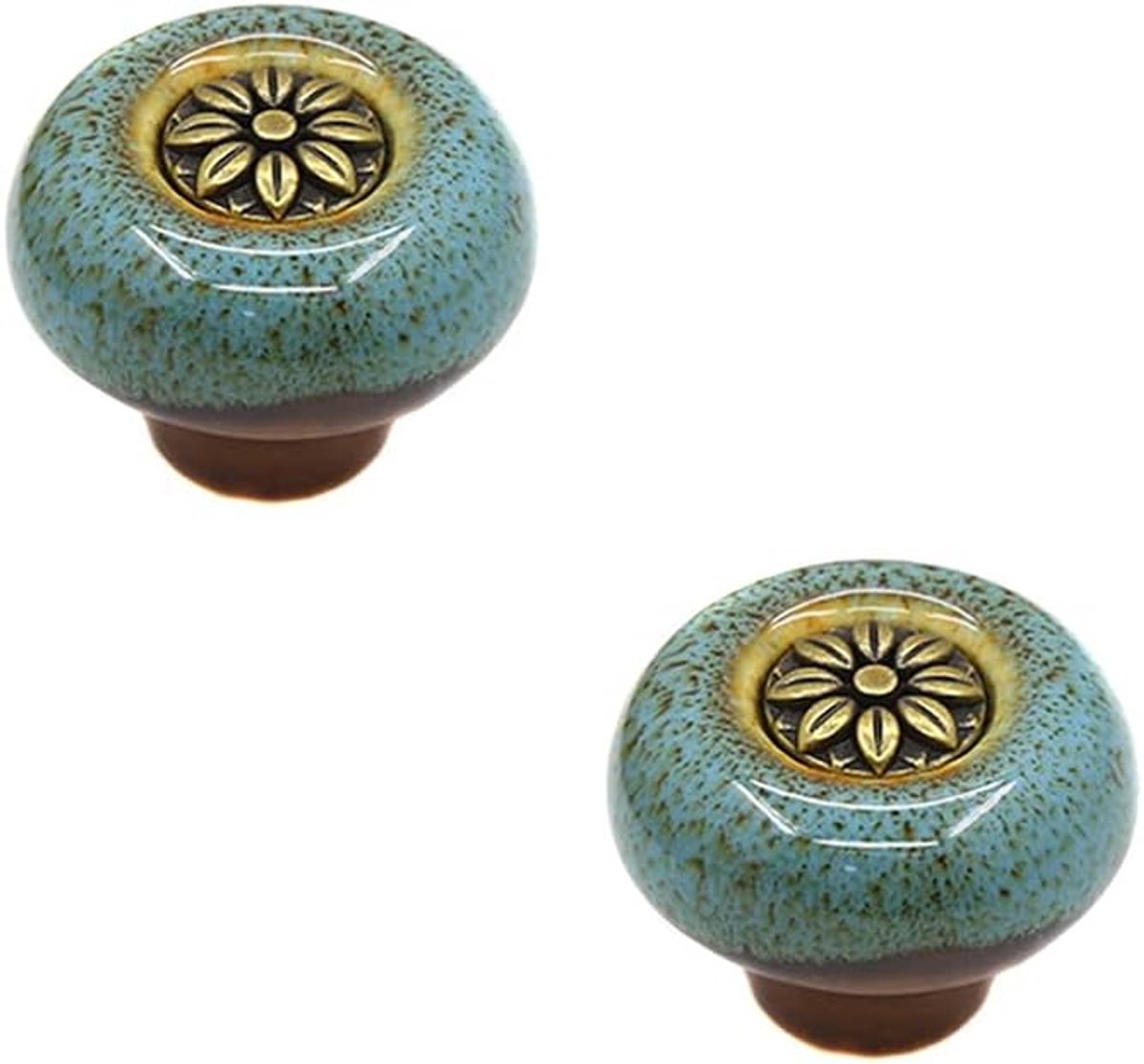 deurgreep, meubelgreep, retro keukenknoppen, meubelknoppen, kastdeurgreep, wijnkastdeurgreep, ladegrepen, ronde deurknop, kastdeurknoppen voor keuken, slaapkamer, badkamer, brons blauw, 2