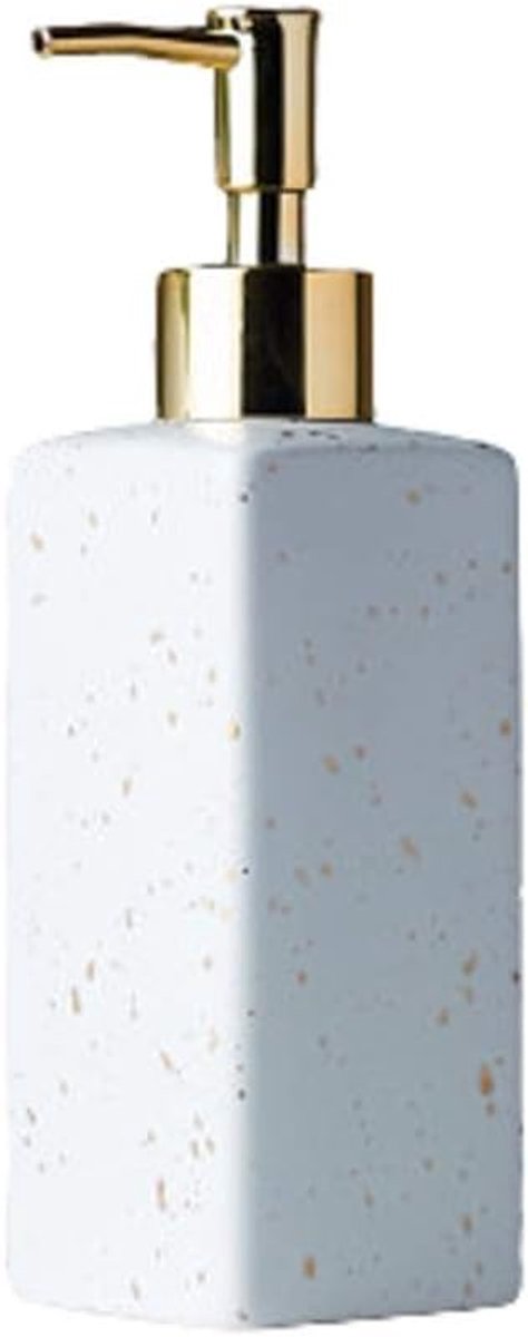 Moderne Vierkante Zeepdispenser Refillable Soap Dispenser Fles van de Pomp, geschikt for badkamer en keuken Lotion Fles Soap Dispenser (Color : White a, Grootte : 350ml)