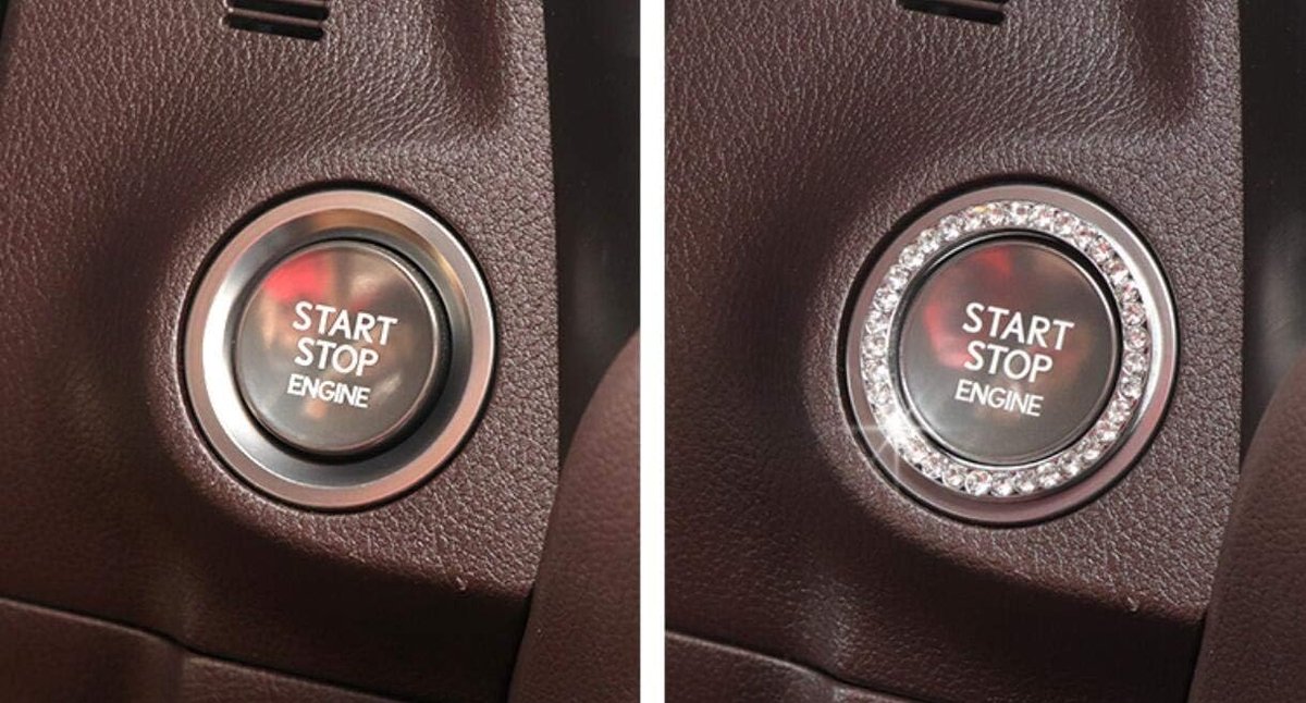 Interieur Trim Bling Accessoires Ontsteking Starter Strass Decals ring fit voor Lexus Alle Modellen CT LX GS RC GX IS LS NX RX ES 2013-2019 ZILVER