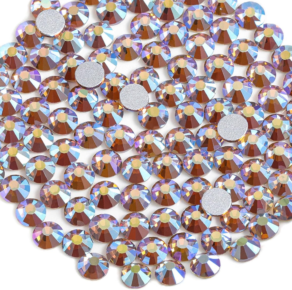 Strassteentjes met platte onderkant, nagelkristallen, strassteentjes voor nagels, licht citrien AB, SS30 (6,4-6,6 mm), 288 stuks