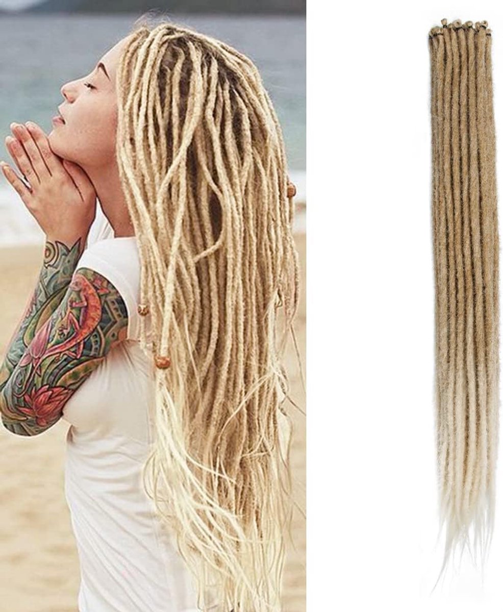 20 Inch 20 Strengen/Pak Synthetische Dreadlocks Extensions Dunne 0,6 cm Gehaakte Gevlochten Haar Zachte Dreadlocks Single Ended Dreadlocks Reggae Hiphop Hippie Stijl