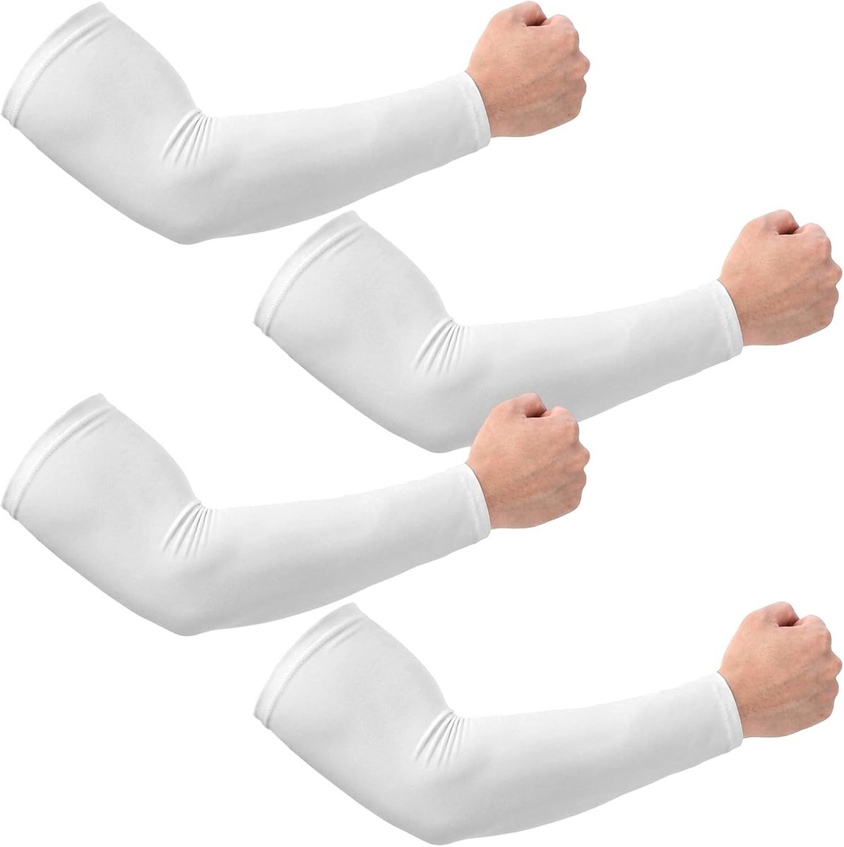 4 Paar Compressie Arm Sleeves voor Mannen en Vrouwen - UV Bescherming, Koeling en Comfort voor Sportactiviteiten zoals Basketbal en Golf