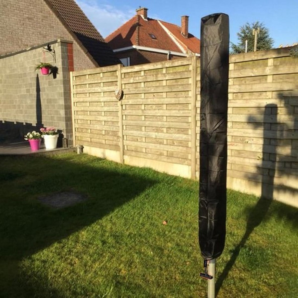 Waslijnhoes Roterend - Droogrek Cover - Buiten Beschermen - Zware 210D Stof - 168 cm Hoog - Zwart