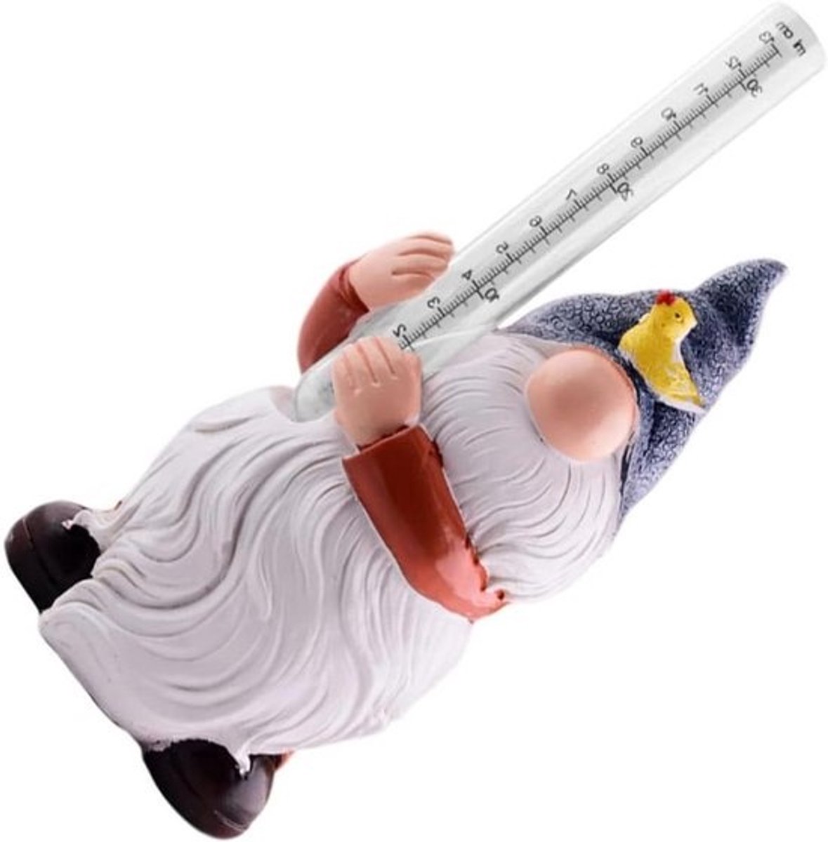 Milisten Outdoor Ornaments Miniature Gnome Rain Gauge Figure Garden Dwarf For Accessory