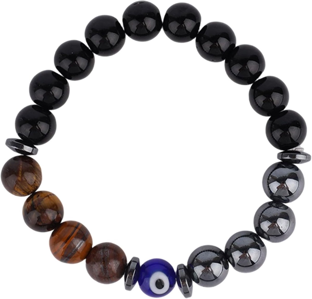Boze Oog Armband, Drievoudige Bescherming Boze Oog Armband met Kralen Negatieve Energie Blokkering Brengt Geluk Sieraden voor Mannen