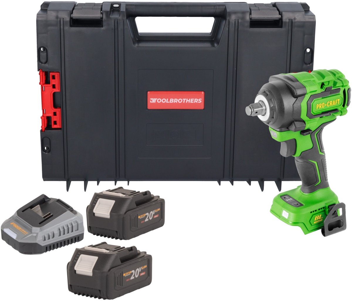 Procraft PWA18bb accu-slagmoersleutel 20 V 550 Nm 1/2" borstelloos solo - zonder accu, zonder oplader