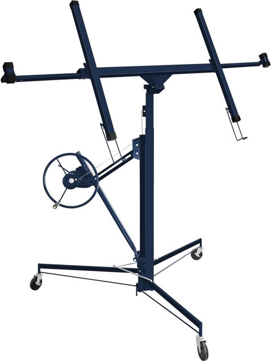 Inklapbare platenlift - Gipsplaat lift - Droogbouw montage - XXL werkhoogte - 132-335 cm hoogte - Blauw