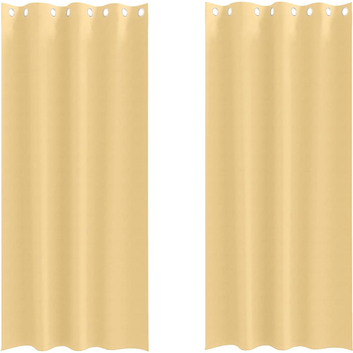 vidaXL Blackout - Gordijnen - met - Ringen - 2 - st - Beige - 225 - x - 140 - cm - Polyester