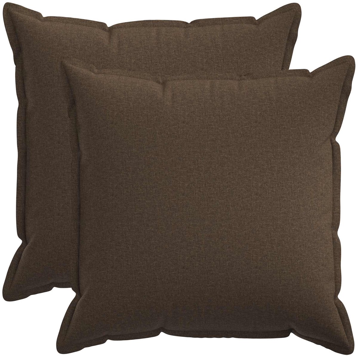 vidaXL Dekenkussen - 2 - st - HOUTEN - Taupe - 55 - x - 55 - cm - Faux - Linnen